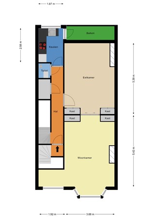 Floorplan - Bergselaan 386C, 3038 CT Rotterdam